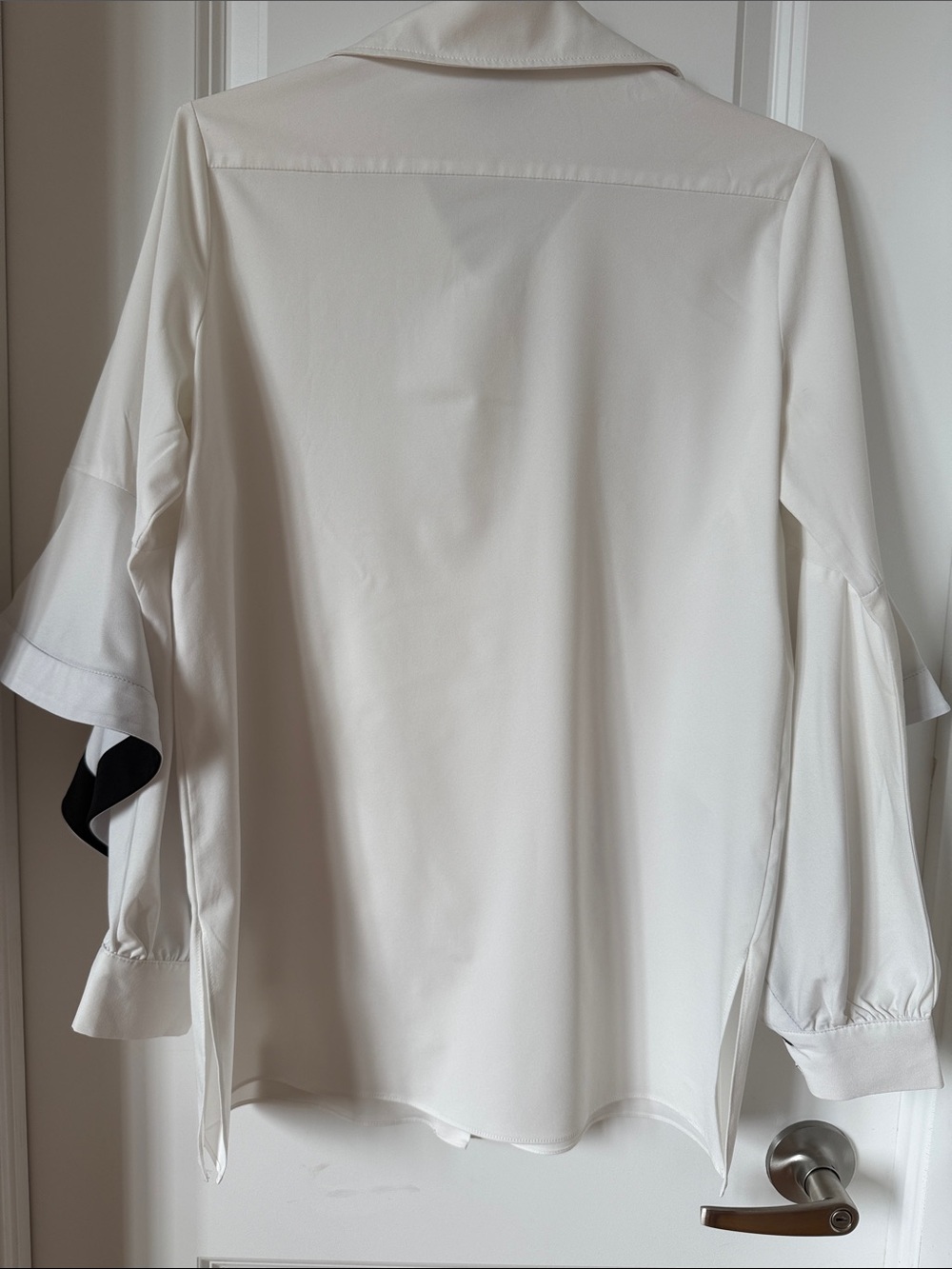 Cartise White Ruffle Sleeve Button-Down Blouse - Picture 5 of 5